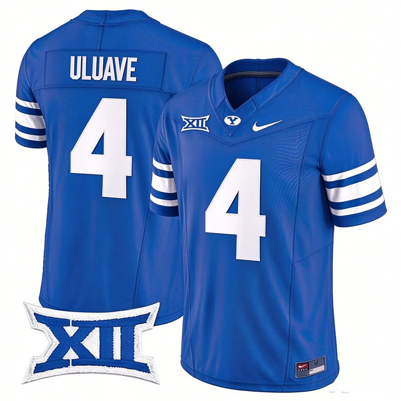BYU Cougars #4 Cade Uluave Royal College Football Game Jersey