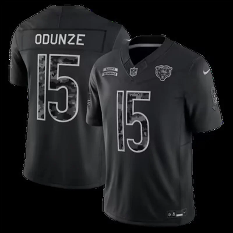 Mens Chicago Bears #15 Rome Odunze Black 2026 Salute to Service Limited Jersey