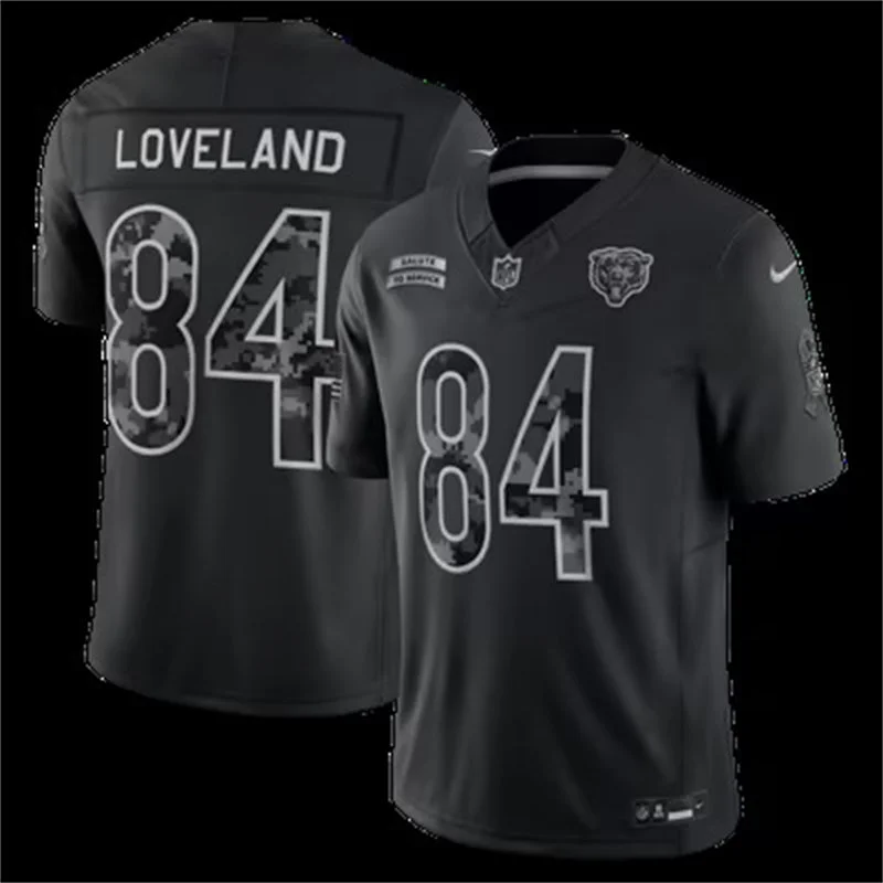 Mens Chicago Bears #84 Colston Loveland Black 2026 Salute to Service Limited Jersey