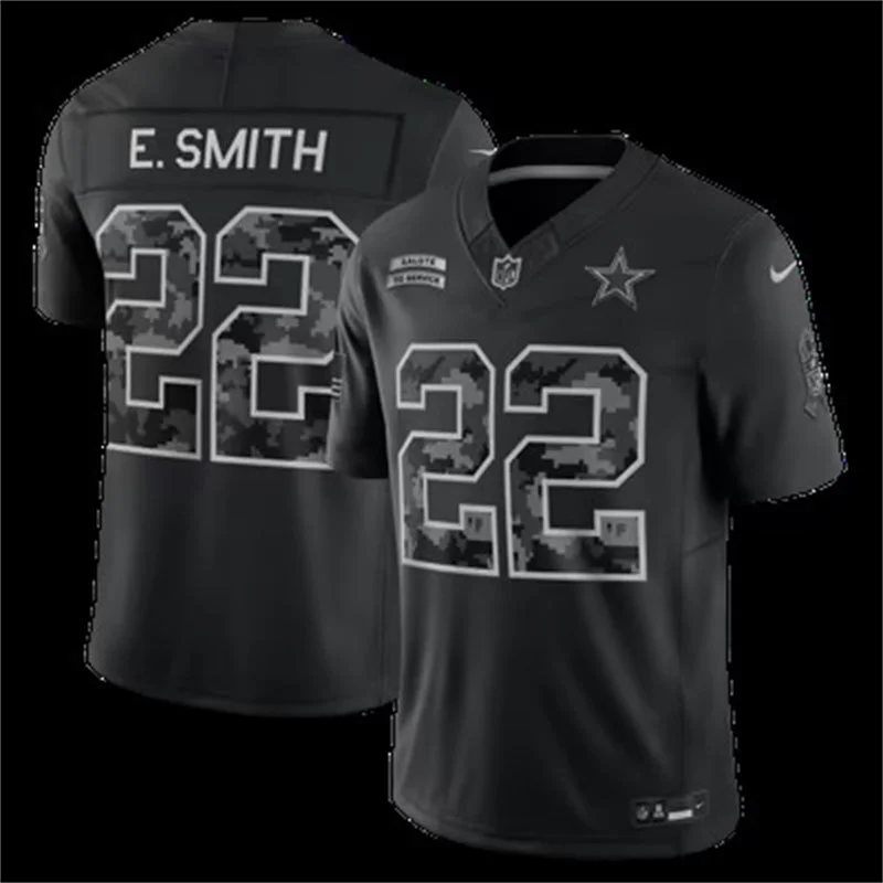 Mens Dallas Cowboys Retired Player #22 Emmitt Smith Black 2026 Salute to Service Limited Jersey