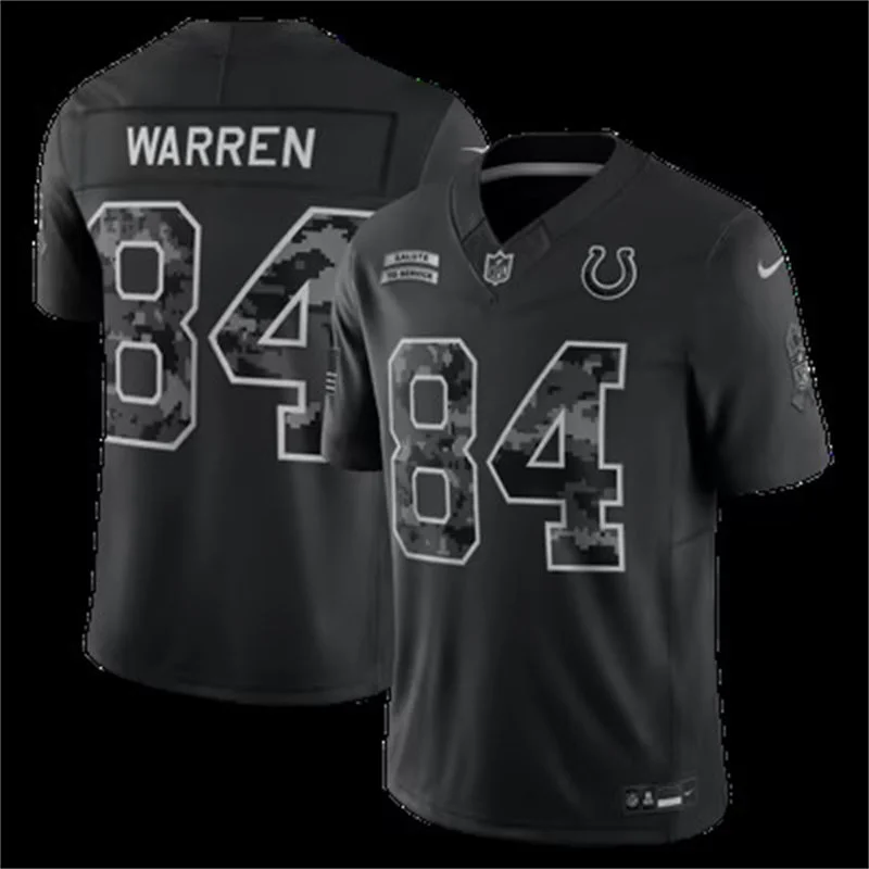 Mens Indianapolis Colts #84 Tyler Warren Black 2026 Salute to Service Limited Jersey