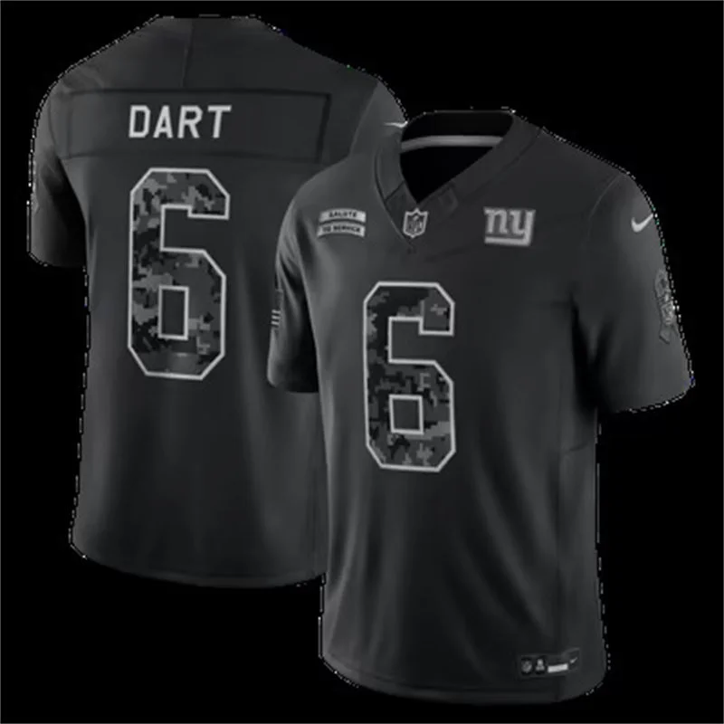 Men's New York Giants #6 Jaxson Dart Black 2026 Salute to Service Limited Jersey