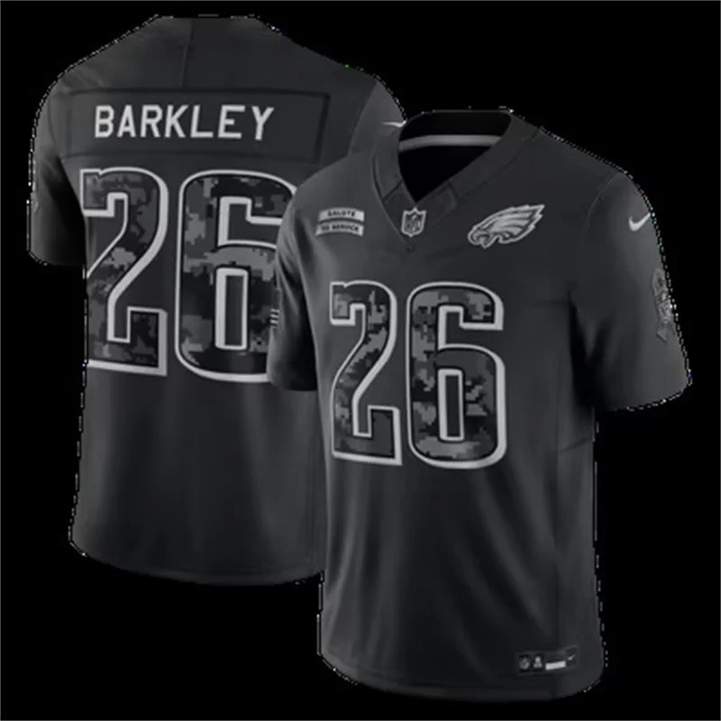 Mens Philadelphia Eagles #26 Saquon Barkley Black 2026 Salute to Service Limited Jersey