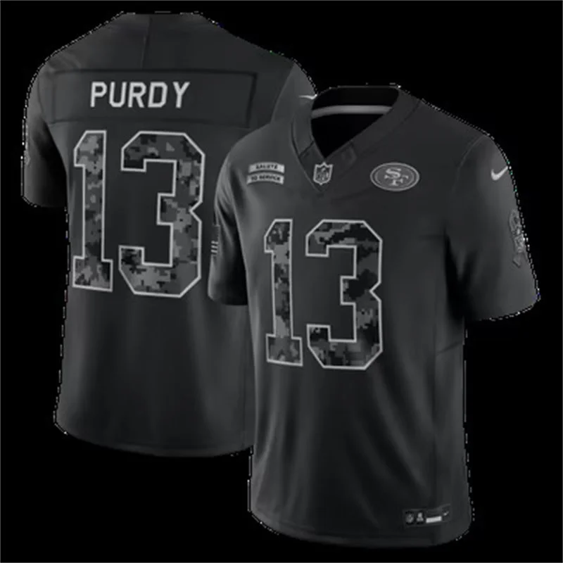 Mens San Francisco 49ers #13 Brock Purdy Black 2026 Salute to Service Limited Jersey