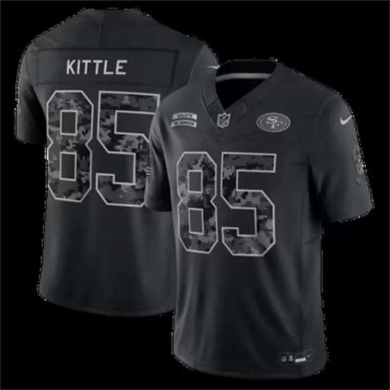 Mens San Francisco 49ers #85 George Kittle Black 2026 Salute to Service Limited Jersey