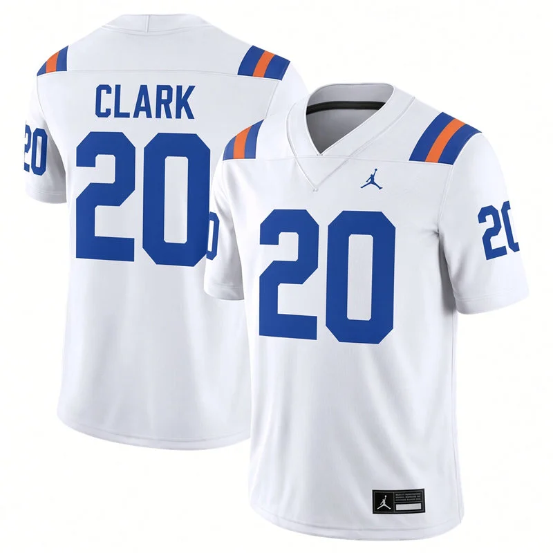 Florida Gators #20 Duke Clark 2026 White 1960s Throwback Classic Football Jersey