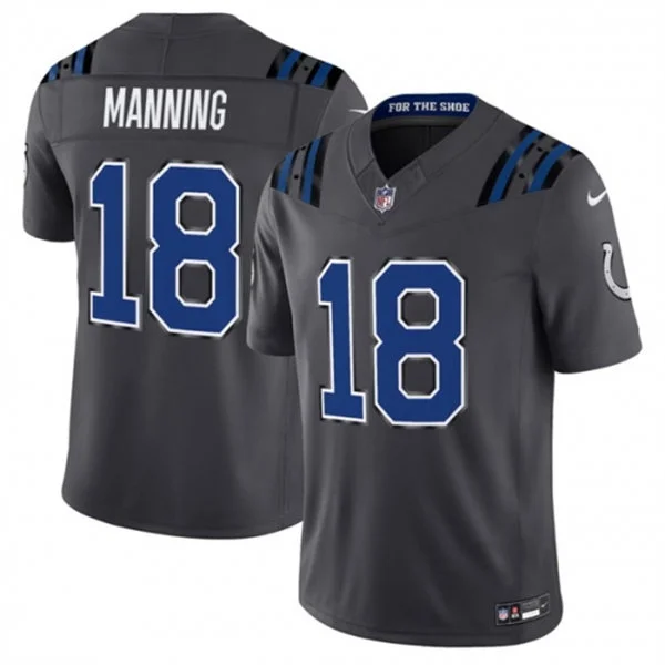 Mens Indianapolis Colts Retired Player #18 Peyton Manning Anthracite 2026 F.U.S.E Rivalries Collection Limited Jersey
