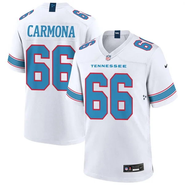 Mens Tennessee Titans #66 Fernando Carmona Nike 2026 White Vapor F.U.S.E. Limited Jersey