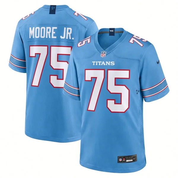 Mens Tennessee Titans #75 Dan Moore Jr. Nike 2026 Light Blue Vapor F.U.S.E. Limited Jersey