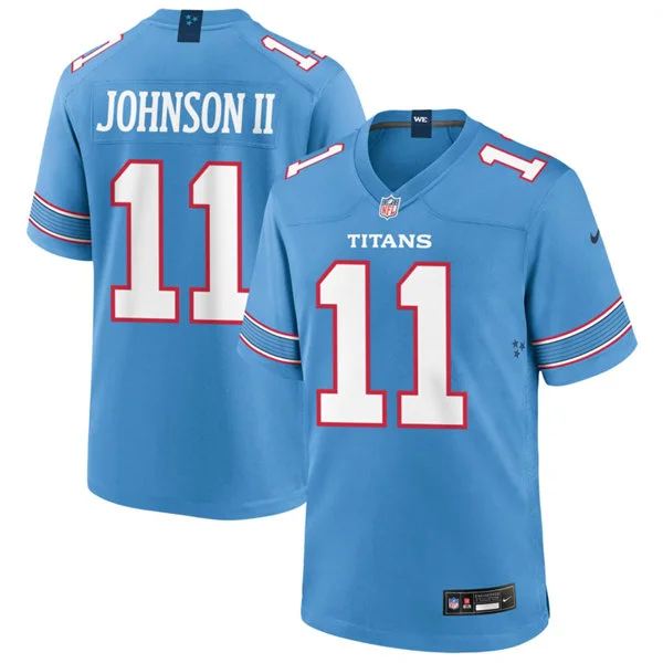 Mens Tennessee Titans #11 Jermaine Johnson II Nike 2026 Light Blue Vapor F.U.S.E. Limited Jersey