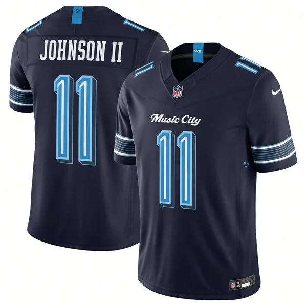 Mens Tennessee Titans #11 Jermaine Johnson II Navy 2026 F.U.S.E Rivalries Collection Limited Jersey