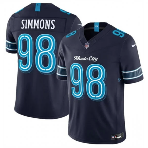 Mens Tennessee Titans #98 Jeffery Simmons Navy 2026 F.U.S.E Rivalries Collection Limited Jersey
