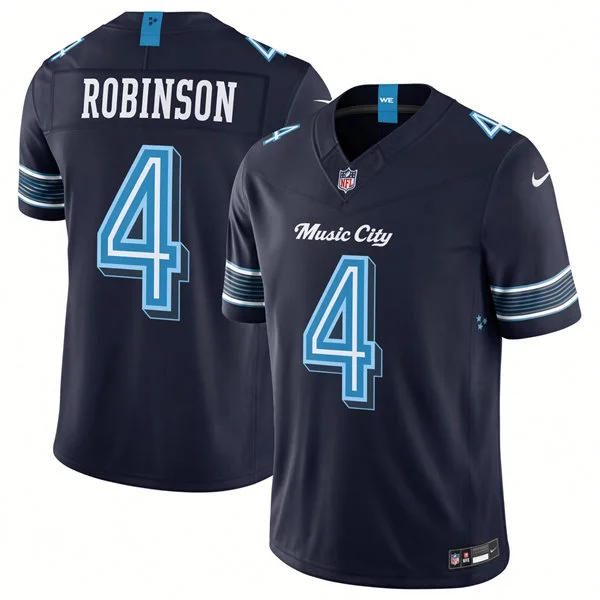 Mens Tennessee Titans #4 Wan'Dale Robinson Navy 2026 F.U.S.E Rivalries Collection Limited Jersey