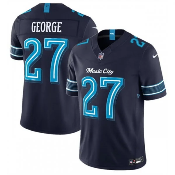 Mens Tennessee Titans #27 Eddie George Navy 2026 F.U.S.E Rivalries Collection Limited Jersey