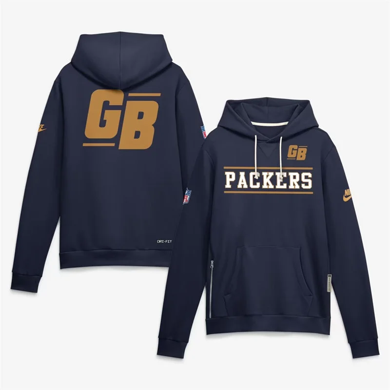 Green Bay Packers Navy Nike Standard Issue Replay Alternate Hoodie