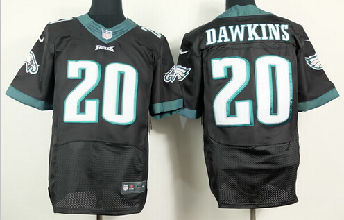 Men's Philadelphia Eagles Retired Player #20 Brian Dawkins  Black Nike Elite Jersey