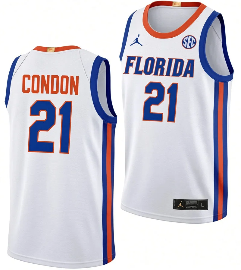 Mens Youth Florida Gators #21 Alex Condon 2026 White College Basketball Game Jersey Mens Youth Florida Gators #21 Alex Condon 2026 White College Basketball Game Jersey