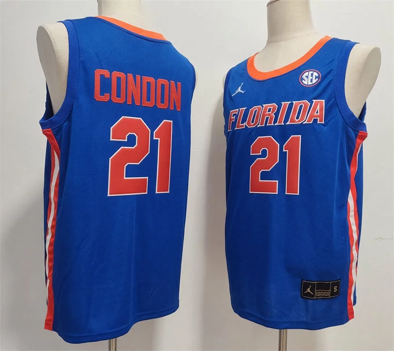 Mens Youth Florida Gators #21 Alex Condon 2026 Royal College Basketball Game Jersey