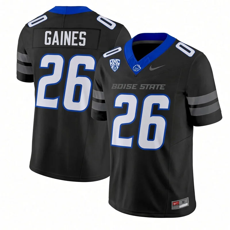Boise State Broncos #26 Sire Gaines Nike 2026 Pac-12 Black College Football Game Jersey