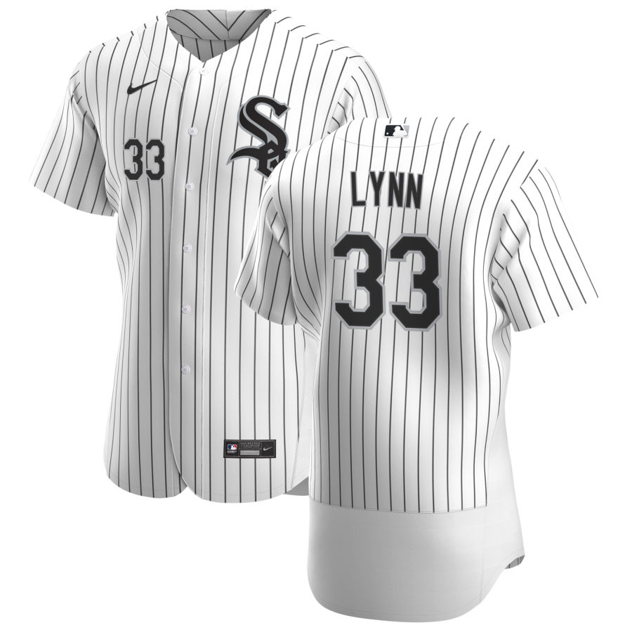 Mens Chicago White Sox #33 Lance Lynn Nike White Home FlexBase Jersey