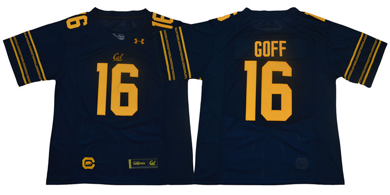 Men's California Golden Bears #16 Jared Goff Under Armour Navy Blue Stitched NCAA College Football Jersey Men's California Golden Bears #16 Jared Goff Under Armour Navy Blue Stitched NCAA College Football Jersey