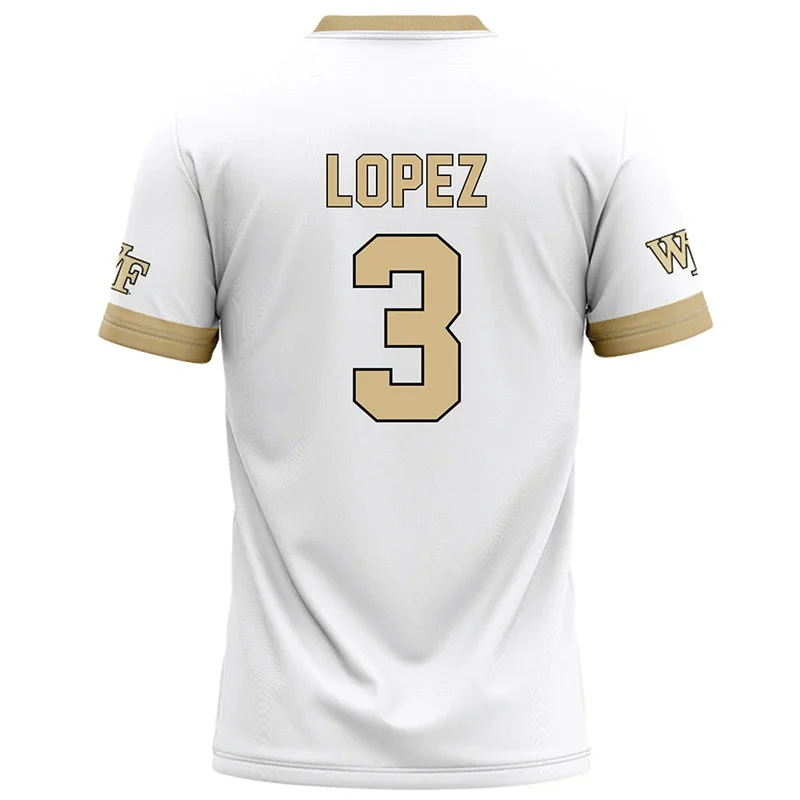 Wake Forest Demon Deacons #3 Gio Lopez Nike White Gold Football Game Jersey Wake Forest Demon Deacons #3 Gio Lopez Nike White Gold Football Game Jersey