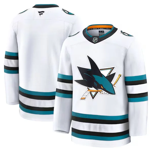 Mens San Jose Sharks Blank Fanatics Away White Jersey