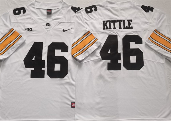 Men's Iowa Hawkeyes #46 George Kittle Nike White NCAA College Football Jersey