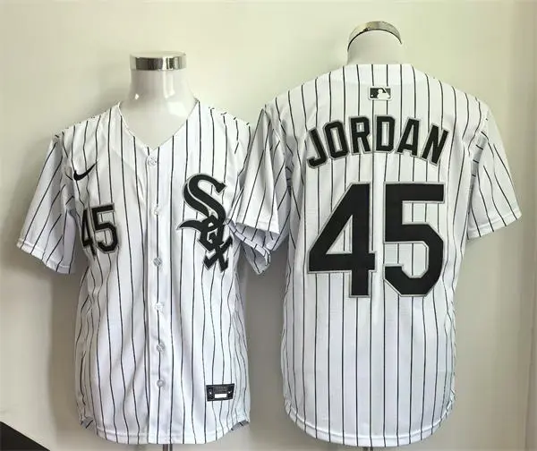 Men's Chicago White Sox Retired Player #45 Michael Jordan Nike White Home Limited Jersey