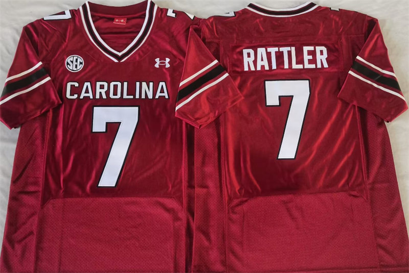 Mens South Carolina Gamecocks #7 Spencer Rattler Garnet College Football Game Jersey Mens South Carolina Gamecocks #7 Spencer Rattler Garnet College Football Game Jersey