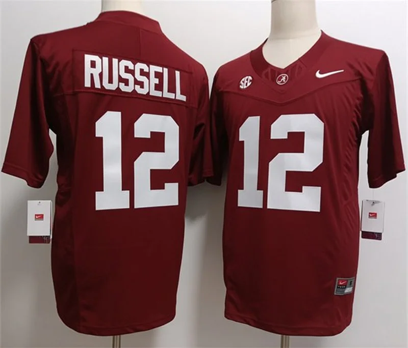 Mens Alabama Crimson Tide #12 Keelon Russell Maroon College Football Game Jersey