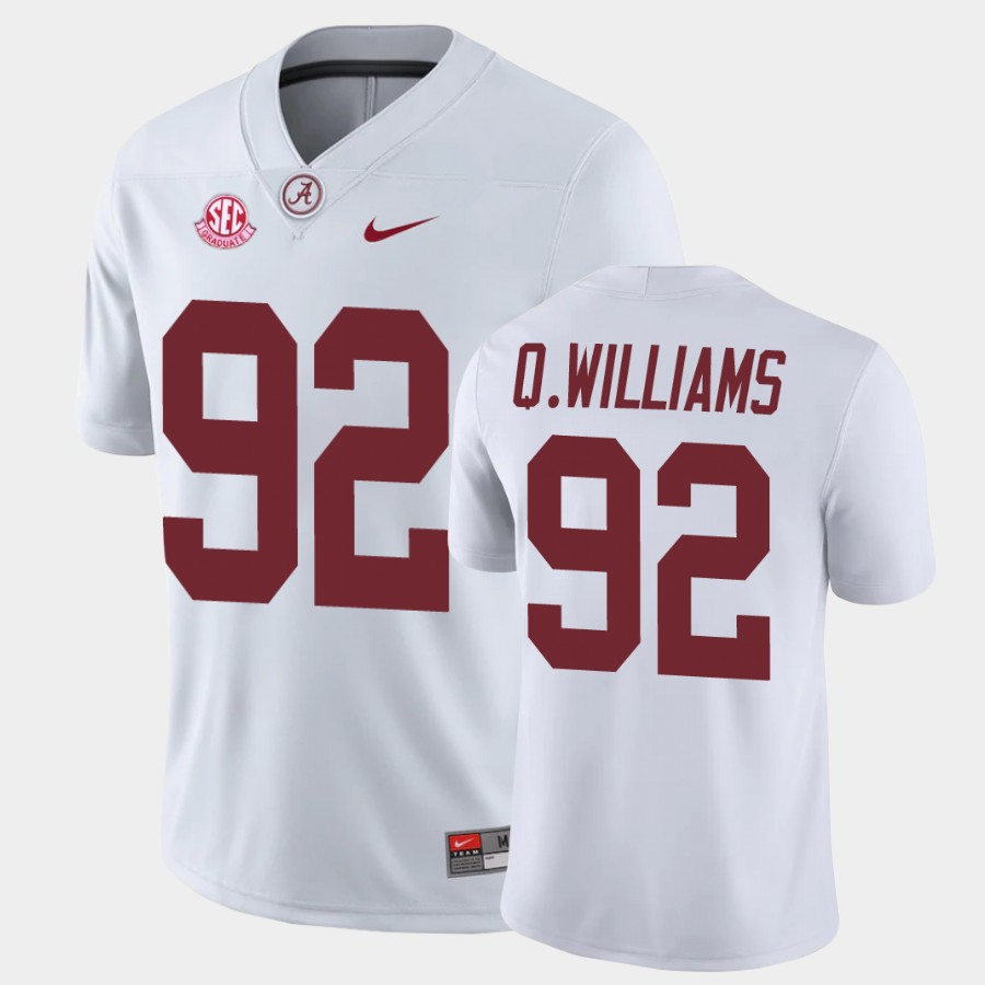 Quinnen Williams Alabama Crimson Tide Men's Jersey - #92 NCAA White Game