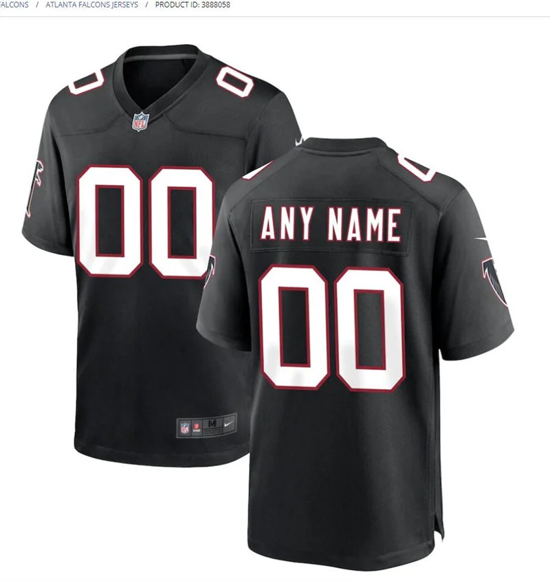 Atlanta Falcons Custom Nike Black Throwback Limited Jersey