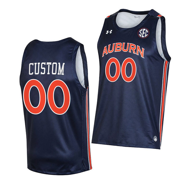 Mens Auburn Tigers Custom 2020 Navy Under Armour Basketball Jersey