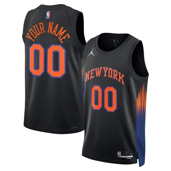 New York Knicks Custom Black 2025-26 Statement Edition Swingman Jersey