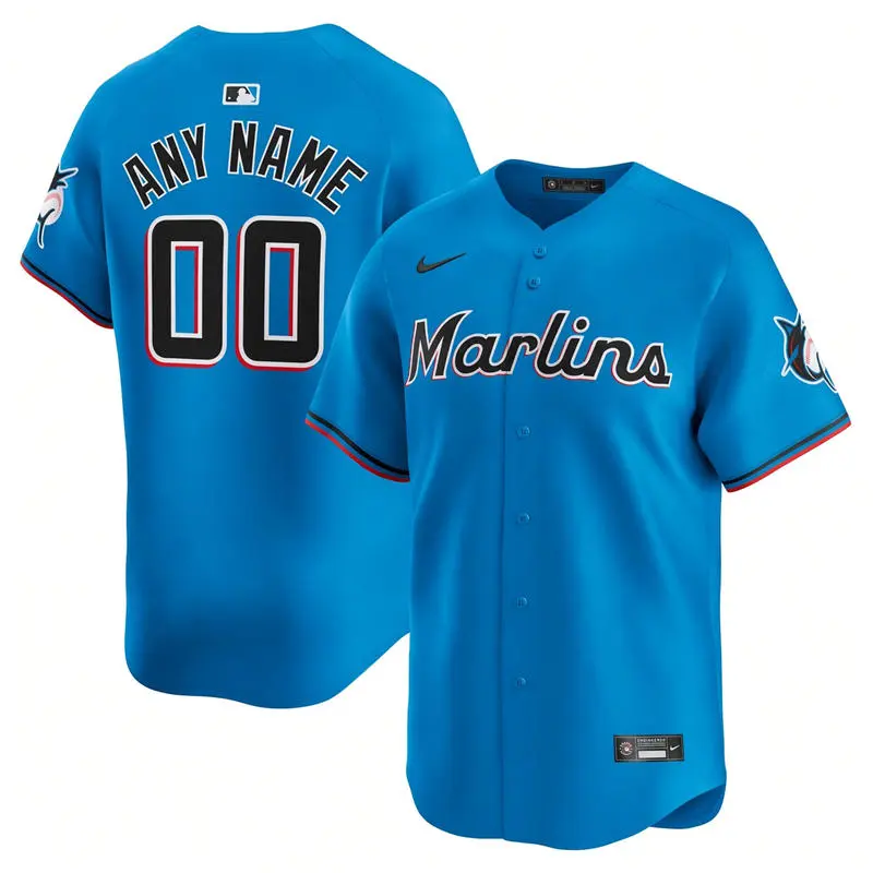 Miami Marlins Custom Nike 2026 Blue Alternate Limited Jersey