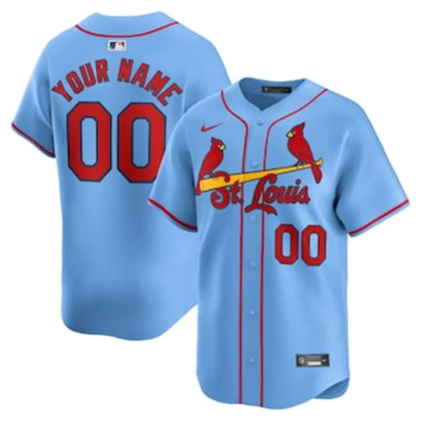 St. Louis Cardinals Custom Nike Light Blue Alternate Personalized Limited Jersey