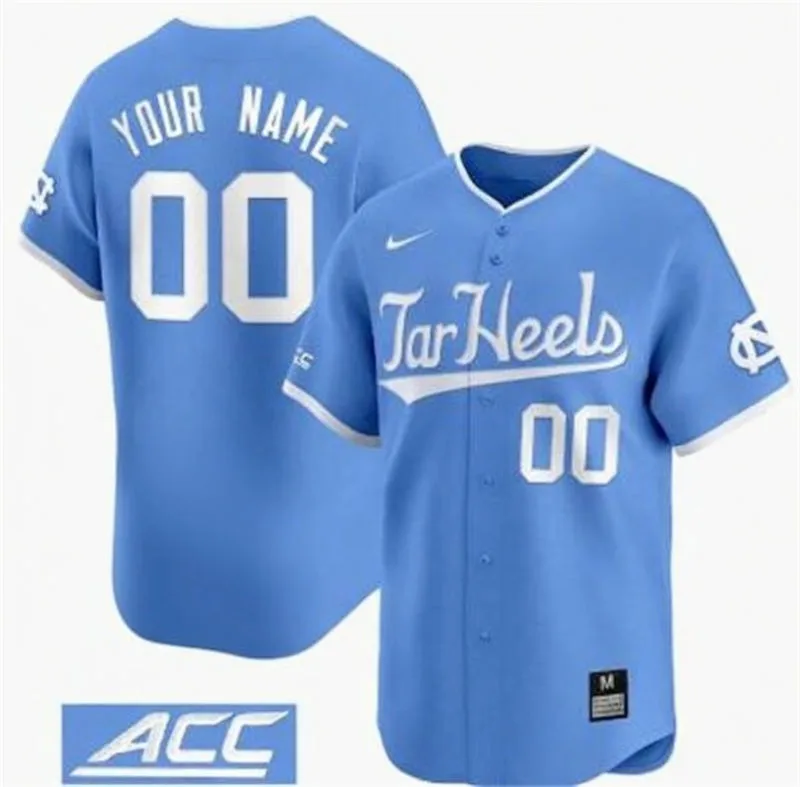 North Carolina Tar Heels Custom 2026 Blue Tar Heels Baseball Game Jersey