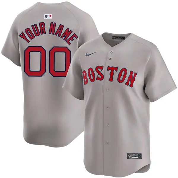 Boston Red Sox Custom Stitched Nike Road Gray Vapor Limited Jersey