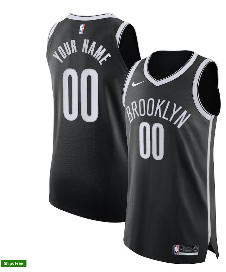 Brooklyn Nets Customized Nike Black Icon Edition Jersey