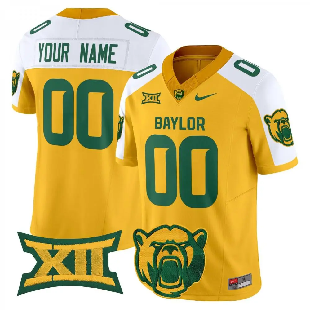 Baylor Bears Custom Gold White Gratitude F.U.S.E. Limited Football Jersey