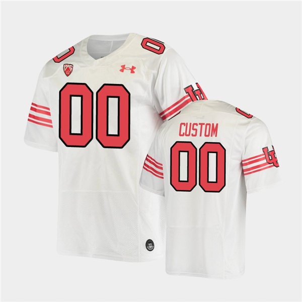 Utah Utes Custom Under Armour PAC12 2021 White Retro College Football Throwback Jersey