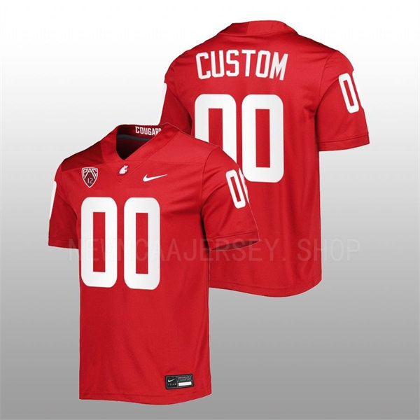 Washington State Cougars Custom Crimson Nike Football Jersey