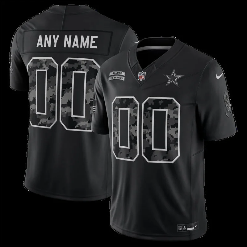Dallas Cowboys Custom Black 2026 Salute to Service Limited Jersey