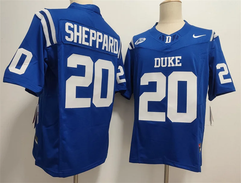 Duke Blue Devils #20 Nate Sheppard 2025 Royal College Football Game Jersey