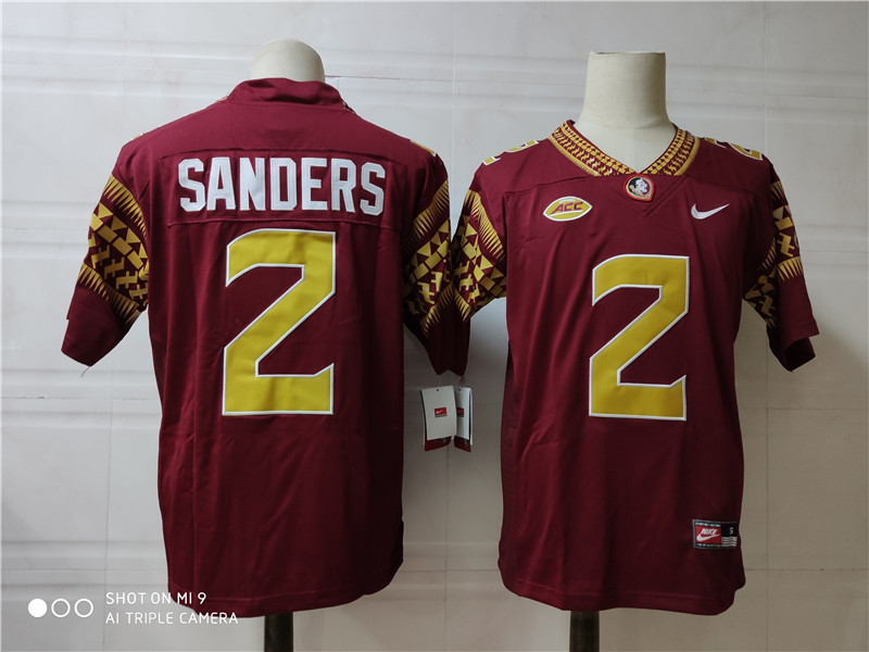 Men's Florida State Seminoles #2 Deion Sanders College Football Limited Jerseys - Red white name S-3XL Men's Florida State Seminoles #2 Deion Sanders College Football Limited Jerseys - Red white name S-3XL