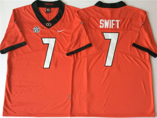 Georgia Bulldogs #7 D'Andre Swift Red Limited Football Jersey Georgia Bulldogs #7 D'Andre Swift Red Limited Football Jersey