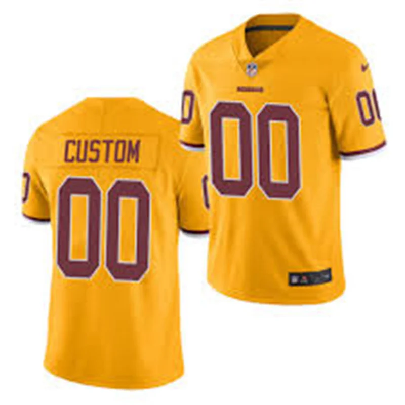 Custom Washington Football Team Nike Gold Color Rush Limted Personal Jersey