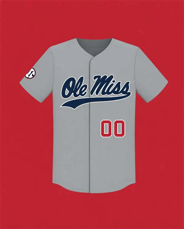 Ole Miss Rebels Custom Gray Baseball Jersey
