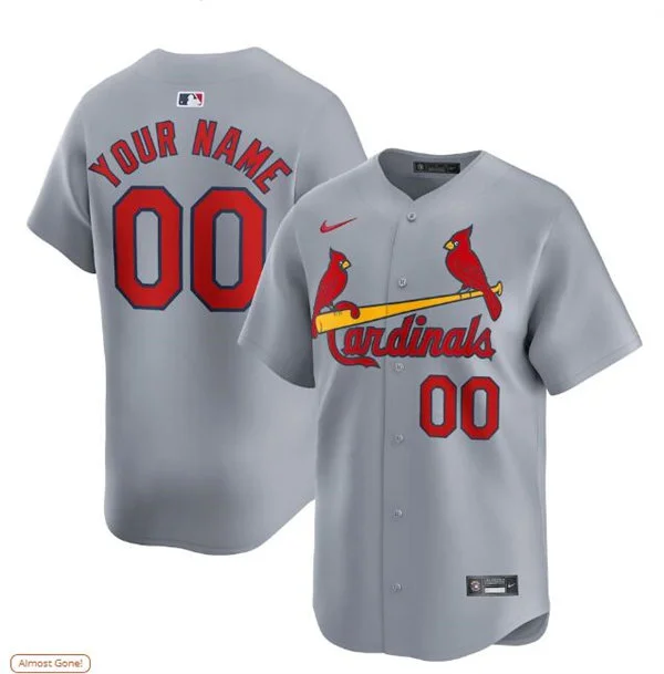 St. Louis Cardinals Customized Nike Gray Road Personalized Limited Jersey
